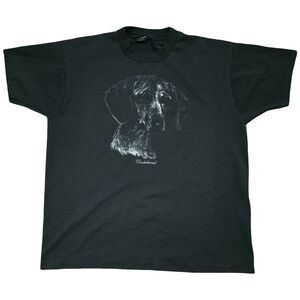 Vintage Dog Tee Mens XL Black Dachshund Wiener 90s Single Stitch Shirt
